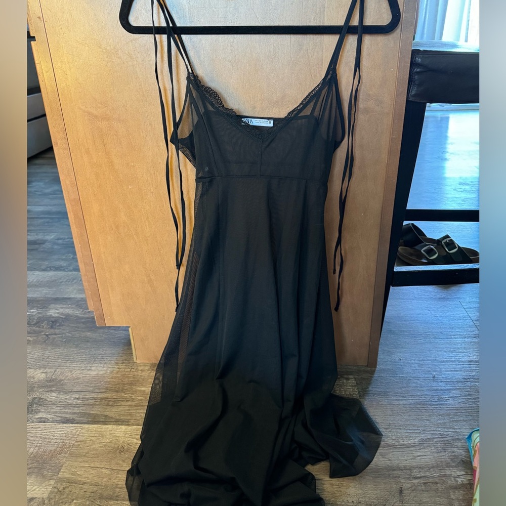 Zara Sheer Slip/Wrap Dress